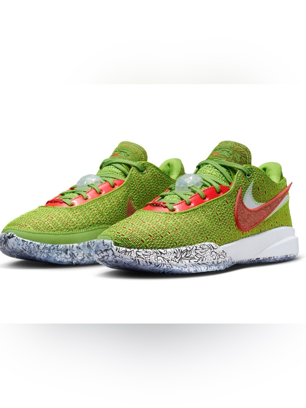 Nike LeBron 20 “Christmas” Stocking Stuffer Grinch Green Apple Red FJ4955-300 Sz